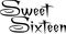 Sweet Sixteen text sign illustration