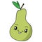 Sweet smiling pear doodle vector graphic for kids and clothes` print