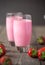 Sweet smoothie with fresh strawberry