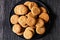 sweet soft ginger cookies on plate, top view