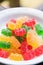 Sweet and sour colorful gummy bears