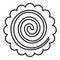 Sweet spiral biscuit icon, outline style