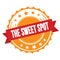 THE SWEET SPOT text on red orange ribbon stamp