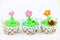 Sweet spring flowers muffin cakes