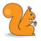 Sweet squirrel drawn in a simple style