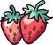 Sweet Strawberry Delight: Hand-Drawn Cartoon Illustration