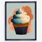 Sweet and Stylish: A Cupcake-Themed Decor Contest with Wooden Frames, Blue Frosting, and Gold Treasures