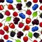 Sweet summer berry and fruit seamless pattern