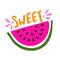 Sweet summer - Hand drawn watermelon illustration.