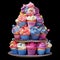 The Sweet Symphony: A Tower of Cupcakes Dancing in Harmony