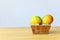 Sweet Tangerines Isolated on Mini Basket