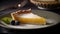 A sweet and tangy lemon tart with a crisp pastry crust created with Generative AI