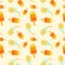 sweet tasty ice lemon drink summer repeat seamless pattern doodle cartoon style wallpaper