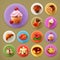 Sweet and tasty, long shadow icons