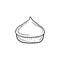 Sweet tasty pie pastry cake with cream in black isolated on white background. Hand drawn vector sketch illustration in doodle