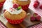 Sweet Temptation: Raspberry Cupcakes with White Chocolate Frosting - Homemade Delight for Refined Palates