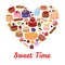 Sweet Time Lettering and Confectionery Heart Card