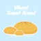 sweet toast illustration on blue background