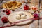 Sweet traditional greek kourabiedes for Christmas