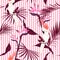 Sweet tropical jungle leaves with white macaw bird saemless pattern in vector suits for fashion ,fabric and all prints