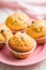 Sweet vanilla muffins on plate