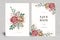 Sweet watercolour floral and splash wedding card set template