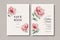 Sweet watercolour floral wedding card set template