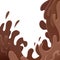 Sweet waves of chocolate on white background. Streams and drops of water. Vector choco splash illustration