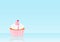 Sweet white cupcake on abstract background