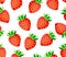 Sweet wild strawberry on white background seamless vector pattern