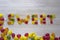 Sweet word made from candies