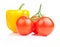 Sweet yellow bell pepper and Three tomato