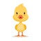 Sweet yellow duckling, emoji cartoon character vector Illustration