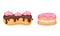 Sweet and Yummy Creamy Eclair Dessert Vector Set