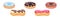 Sweet and Yummy Creamy Eclair and Donut Dessert Vector Set