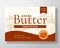 Sweetened Cocoa Butter Dairy Label Template. Abstract Vector Packaging Design Layout. Modern Typography Banner with Hand