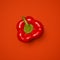 Sweeter than your average pepper. a red pepper against a studio background.