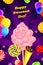 Sweetest Day concept background, cartoon style