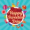 Sweetest day concept background, flat style