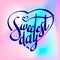 Sweetest day text logo, simple style