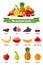 Sweetest fruits. Vector set of fruits illustrations.