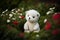 Sweetheart Bear in a Flowery Wonderland. Generative AI