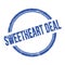 SWEETHEART DEAL text written on blue grungy round stamp