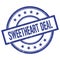 SWEETHEART DEAL text written on blue vintage round stamp