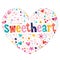 Sweetheart heart shaped lettering