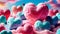 Sweetheart Whirlwind: Vibrant Cotton Candy in Heart Shape
