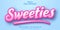 Sweeties text, cartoon style editable text effect