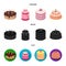 Sweetness, dessert, cream, treacle .Cakes country set collection icons in cartoon,black,flat style vector symbol stock