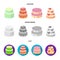 Sweetness, dessert, cream, treacle .Cakes country set collection icons in cartoon,flat,monochrome style vector symbol