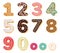 Sweets bakery Donut font design, Number 0 to 9